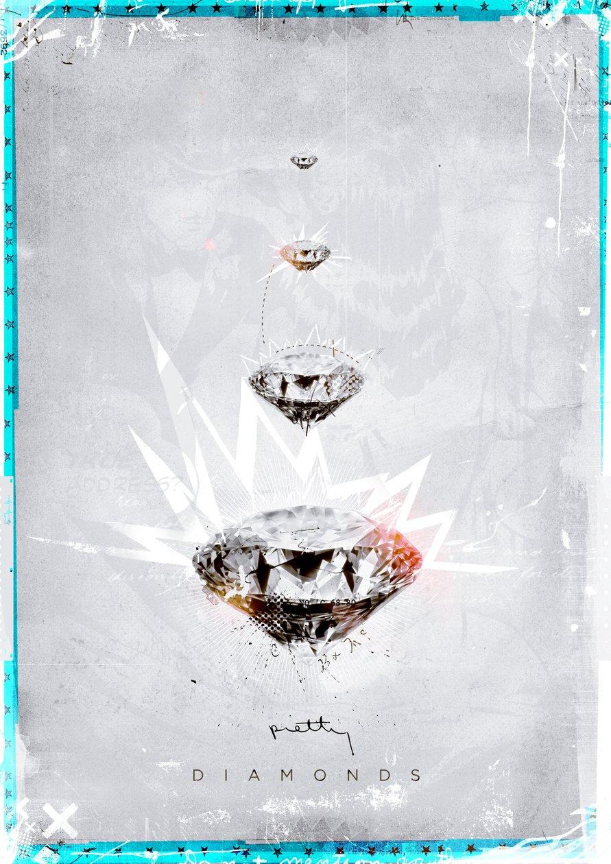 Pretty Diamonds, 2014 (Collage på lerret) av Teis Albers
