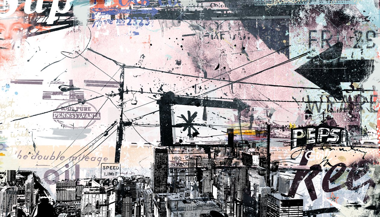 Urbanise, 2016 (Collage på lerret) av Teis Albers