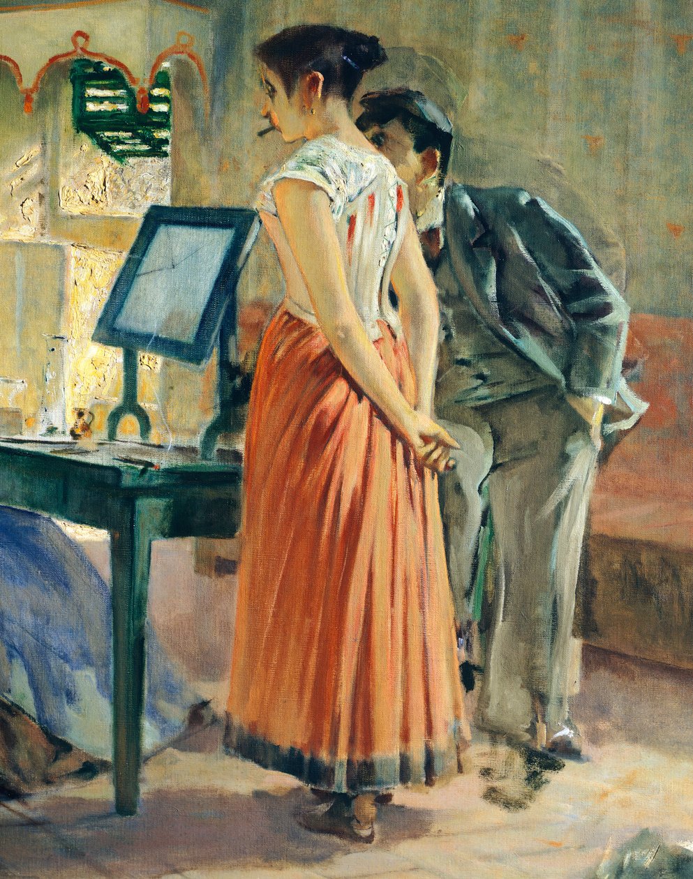 Morgentoalett av Telemaco Signorini