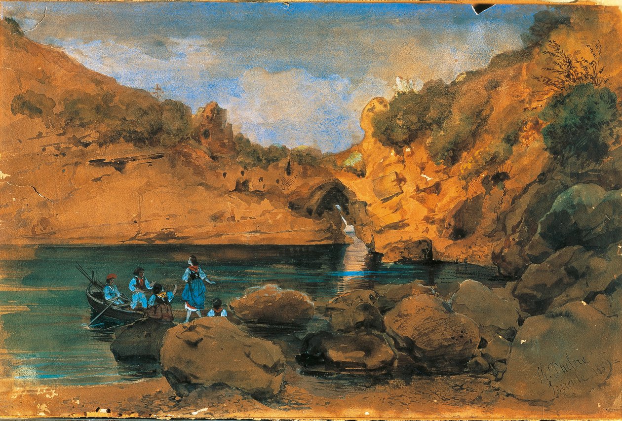 Sirener som bader i Sorrento (akvarell) av Teodoro Duclere