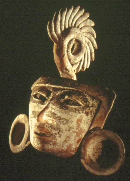 Maske (leire og polykrom) av Teotihuacan