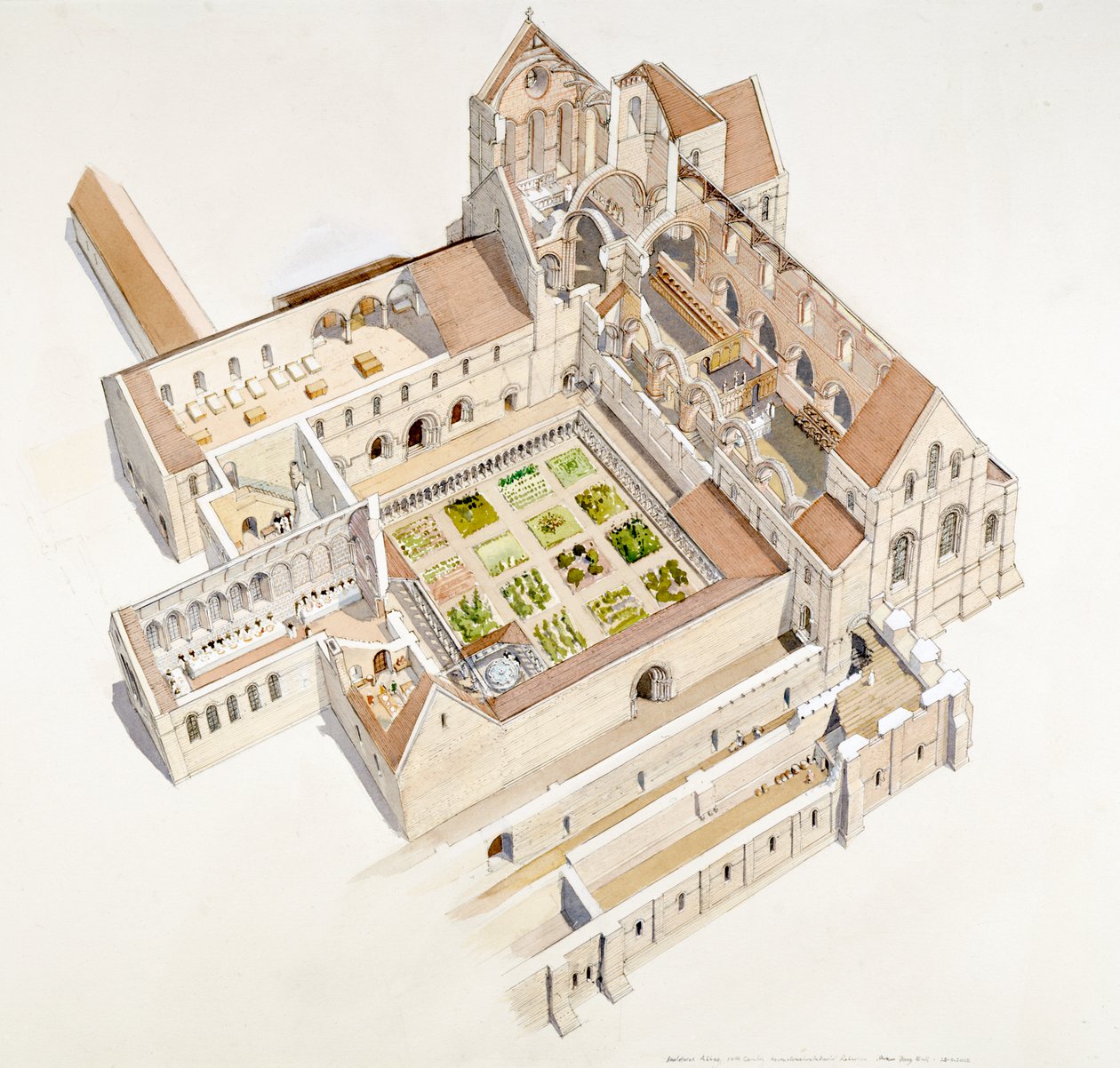 Buildwas Abbey, 1100-tallet, c1990-2010 av Terry Ball