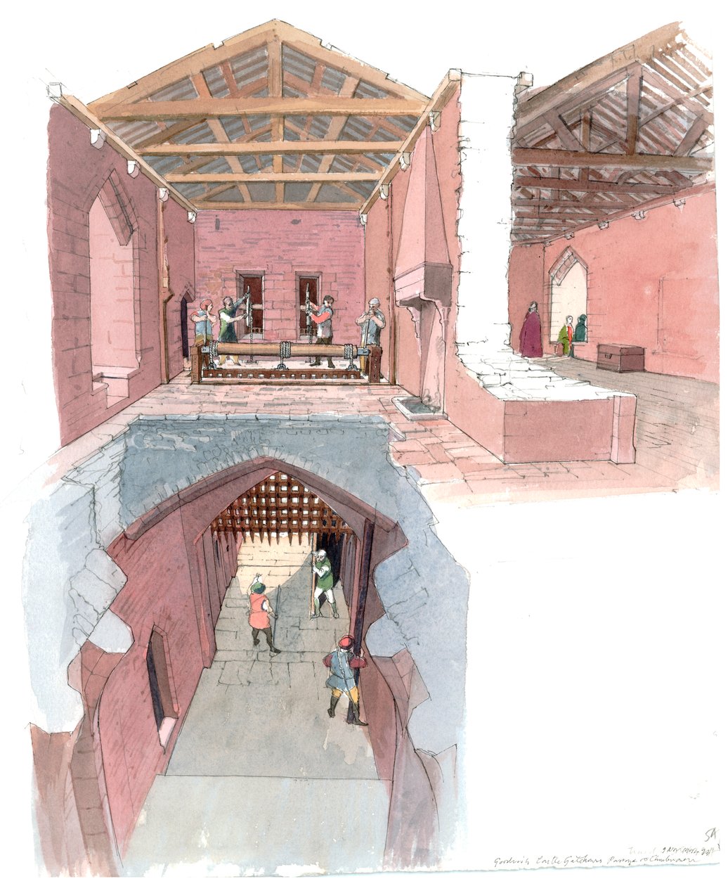 Goodrich Castle, c1100-tallet, 1990-2010 av Terry Ball