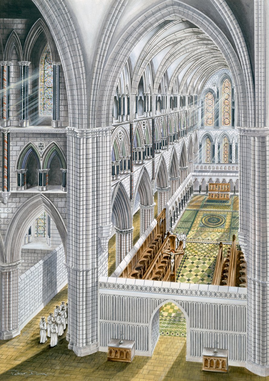 Rievaulx Abbey, tidlig på 1200-tallet, c1990-2010 av Terry Ball