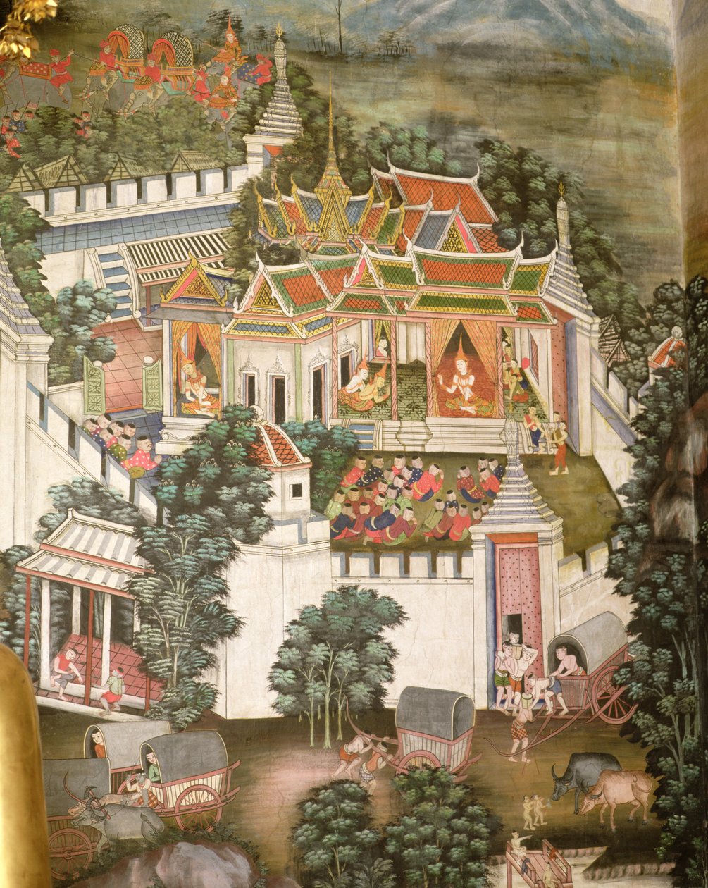 Et befestet palass (veggmaleri) av Thai School