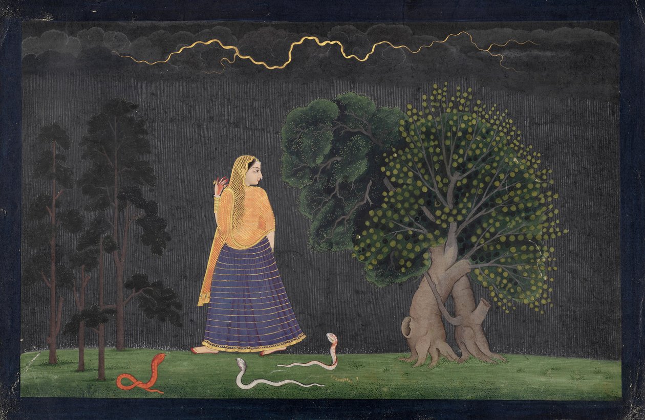 Heroine rushing to her Lover (Abhisarika Nayika) av The Family of Nainsukh