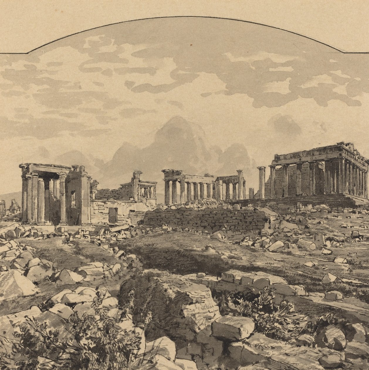 Parthenon fra øst av Themistocles von Eckenbrecher