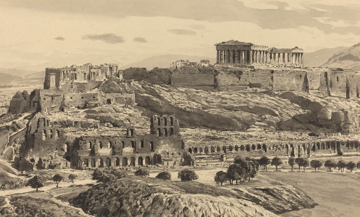 Utsikt over Akropolis, 1890. av Themistocles von Eckenbrecher