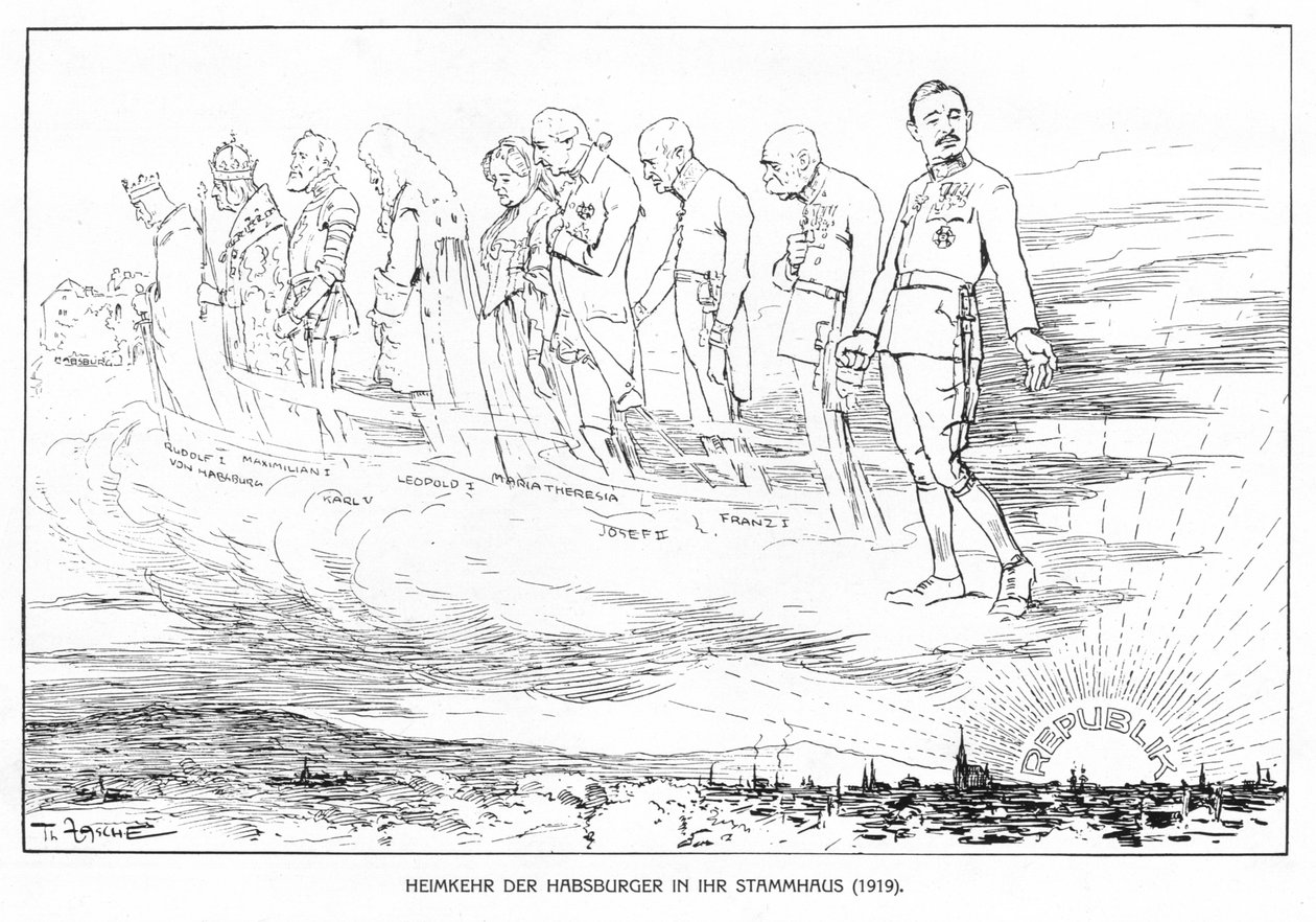 Habsburgernes retur til deres forfedres hjem (1919) av Theodore Zasche