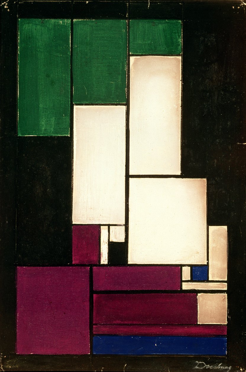 Komposisjon, 1922 (gouache) av Theo van Doesburg