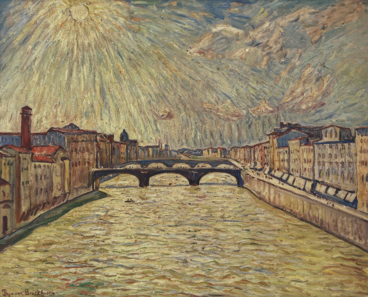 Arno Bridge i Firenze I av Theo von Brockhusen
