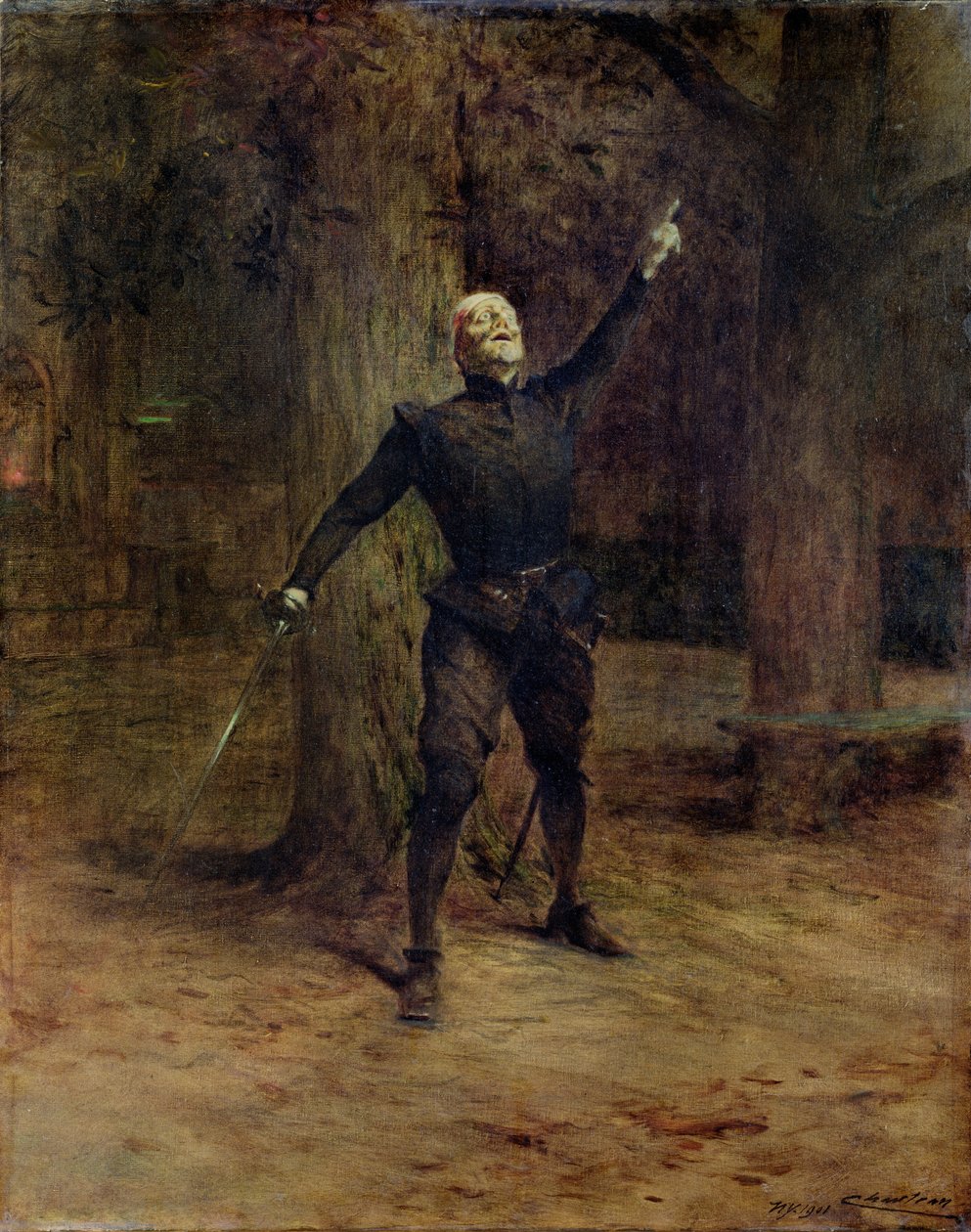 Constant Coquelin (1841-1909) som Cyrano de Bergerac av Theobald Chartran