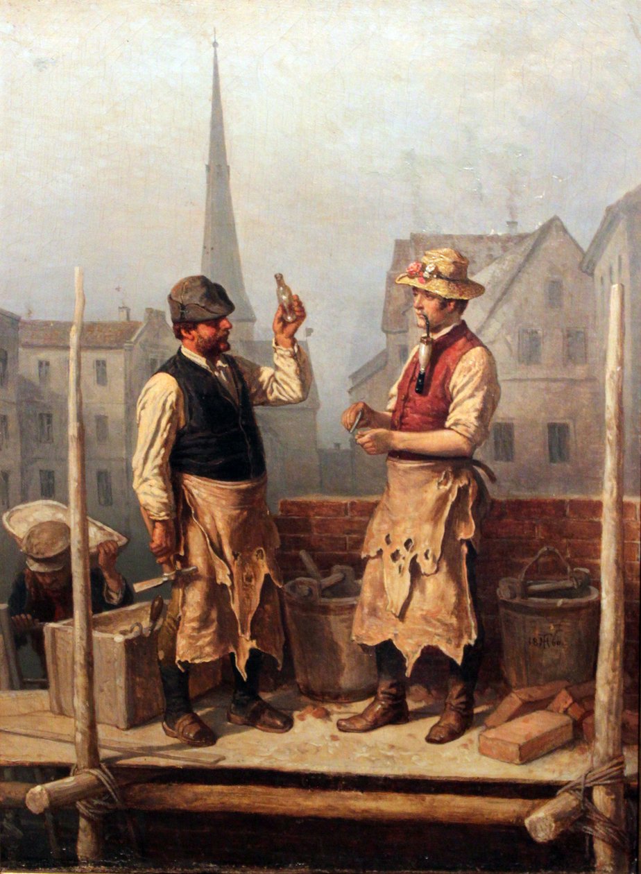 Murere i byggingen av det røde rådhuset, Berlin av Theodor Hosemann