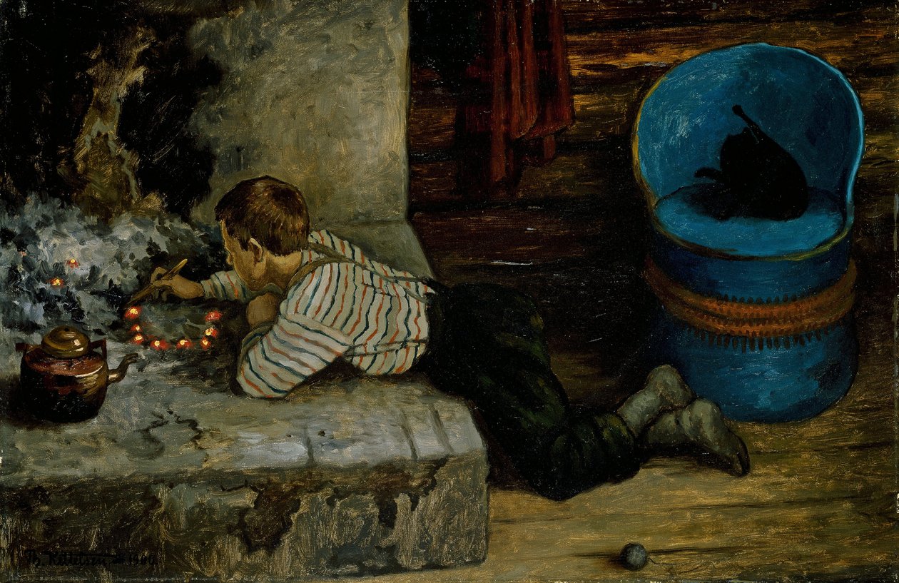 The Ash Lad som stikker i asken av Theodor Kittelsen