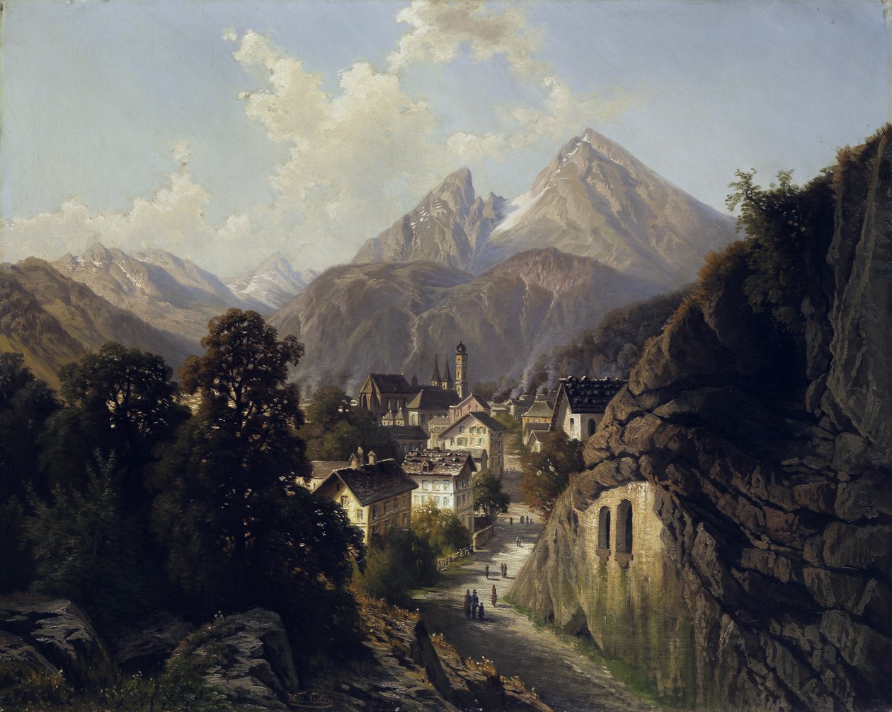 Utsikt over Berchtesgaden av Theodor Nocken