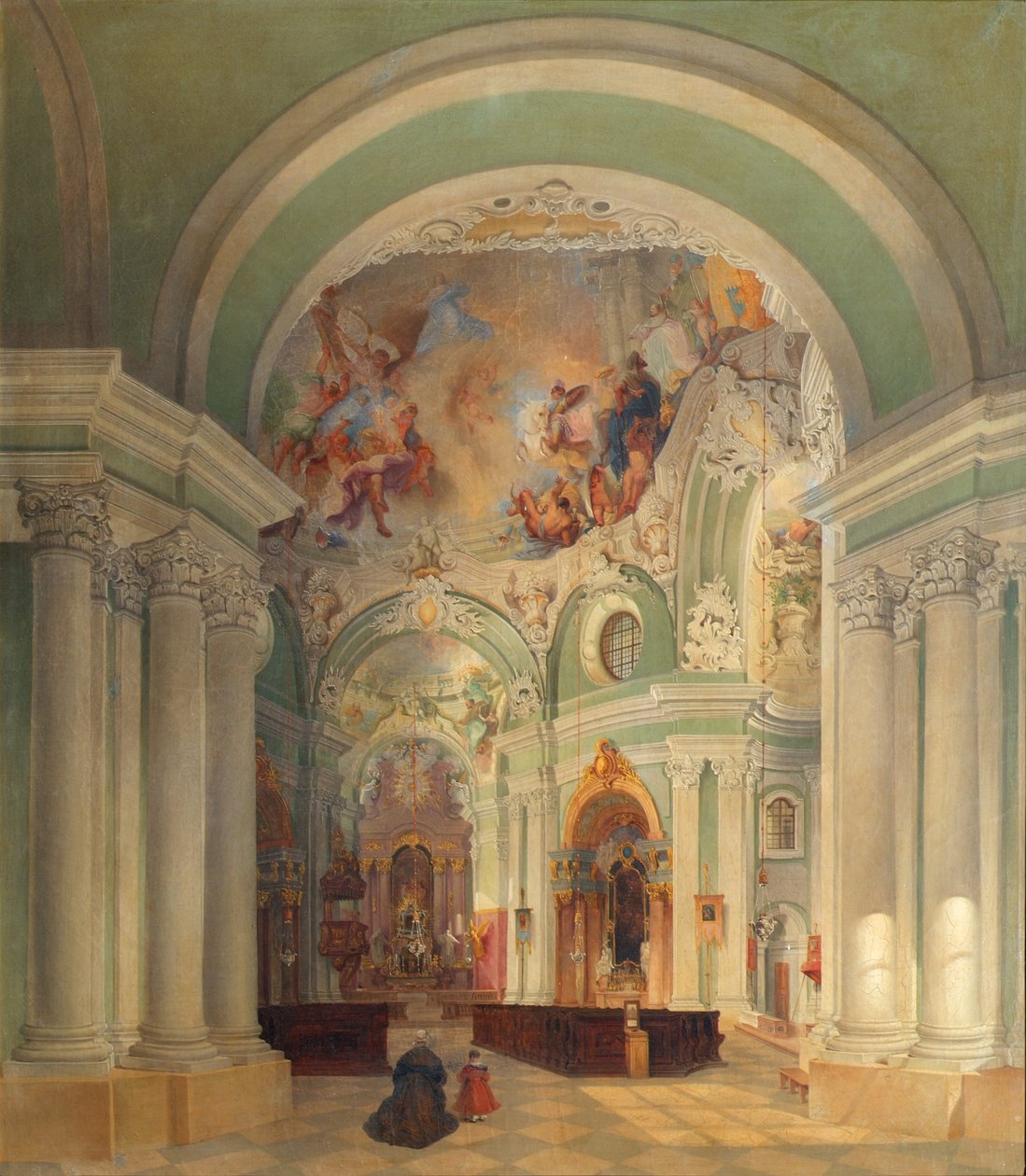 Interiøret i Piaristkirken i Wien av Theodor Jachimowicz