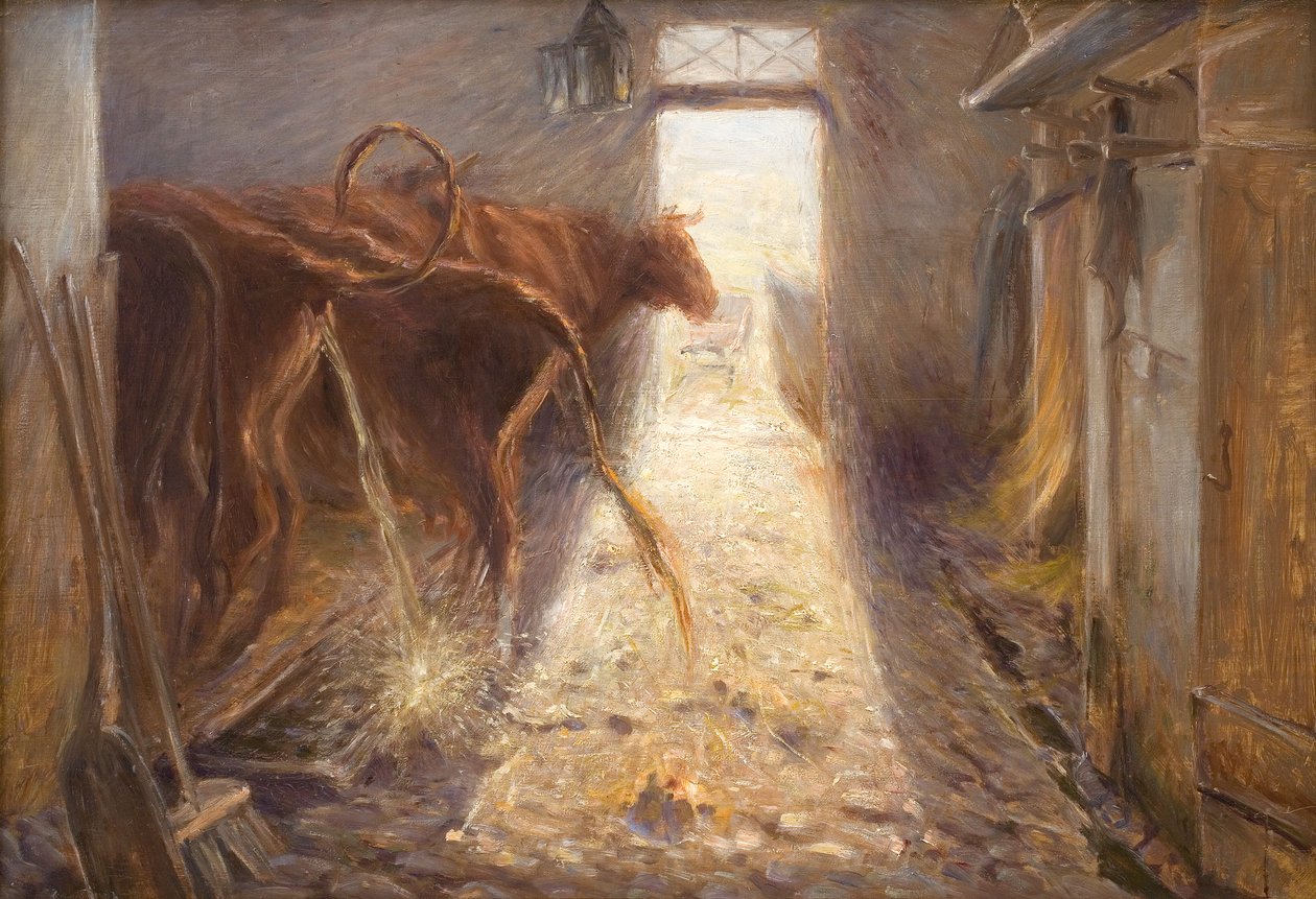 Fjøs på øya Saltholm av Theodor Philipsen
