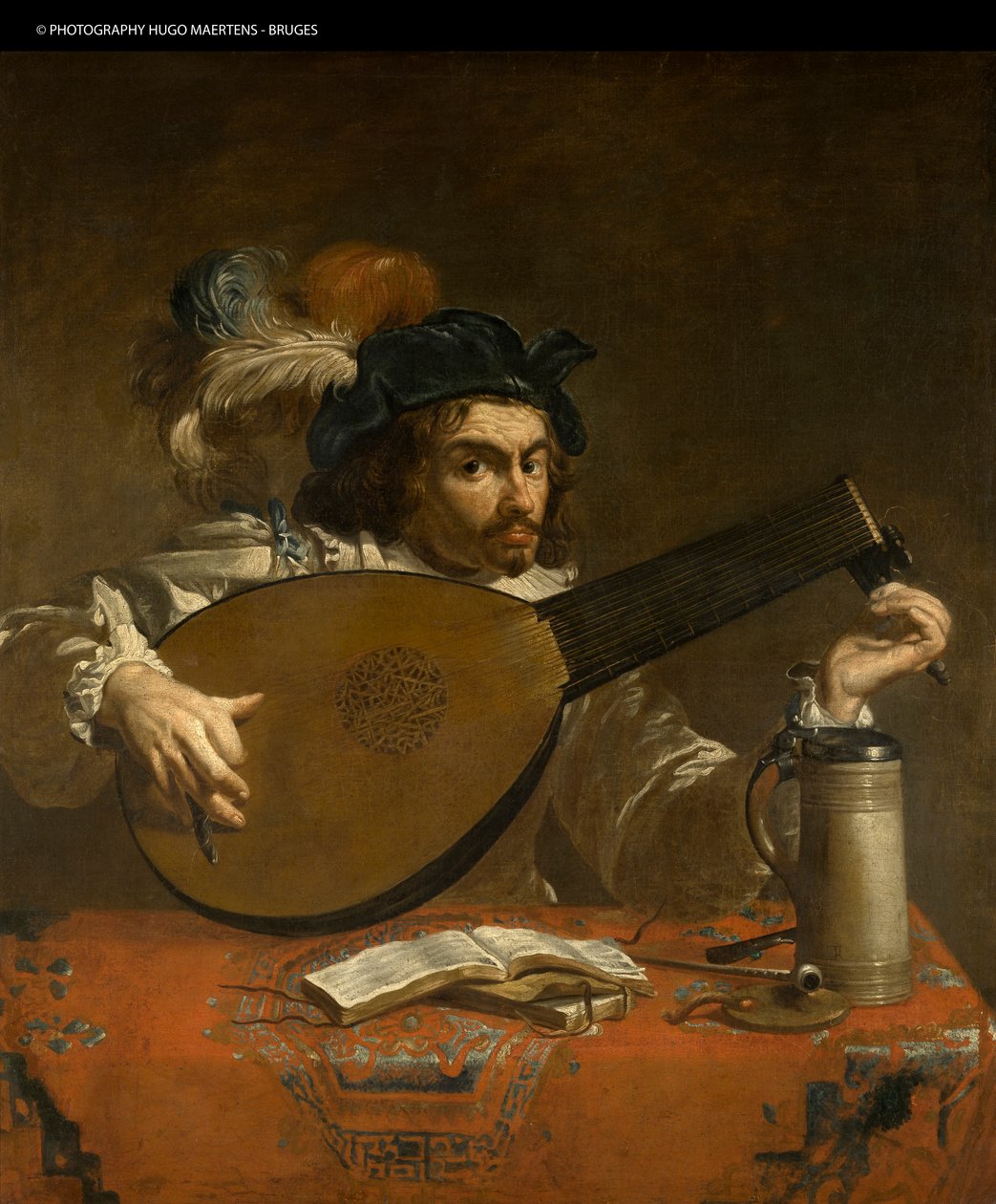 Lutespilleren (olje på lerret) av Theodor Rombouts