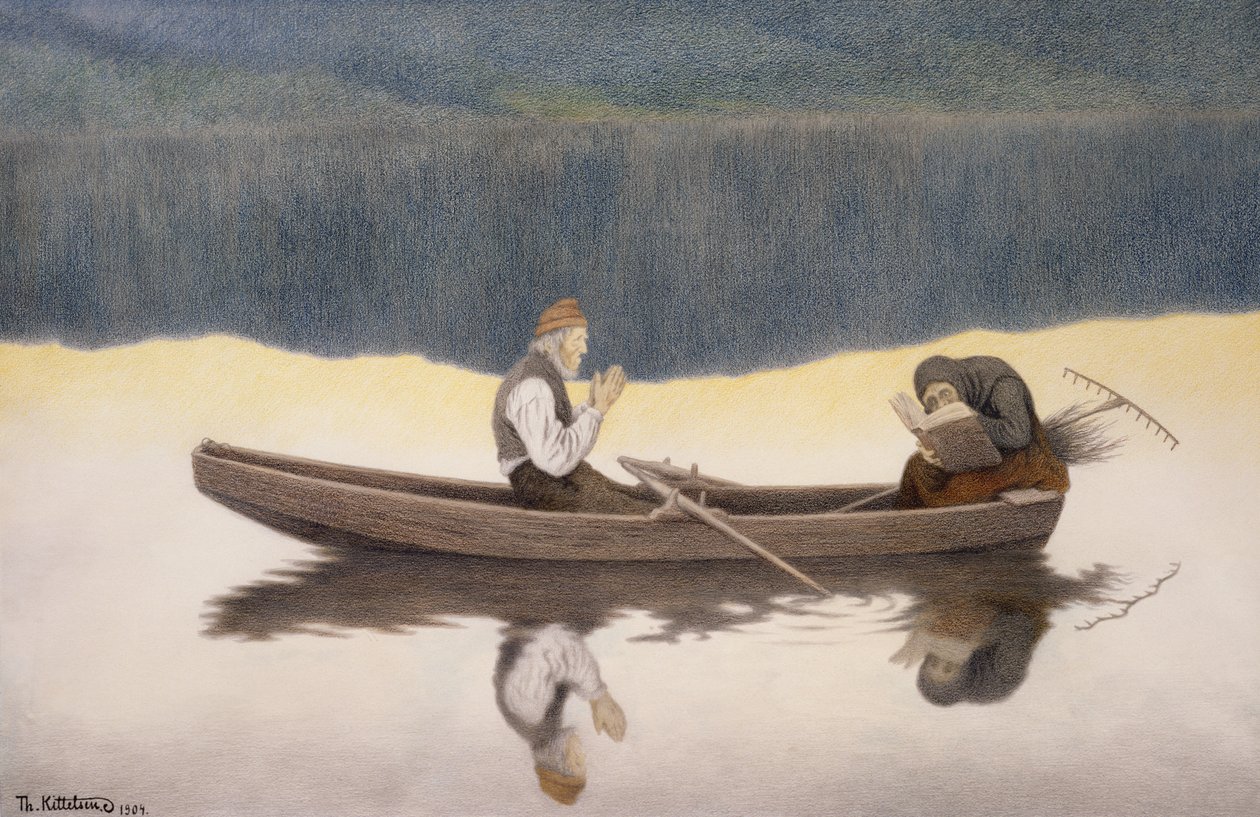 Over innsjøen og elven av Theodor Kittelsen