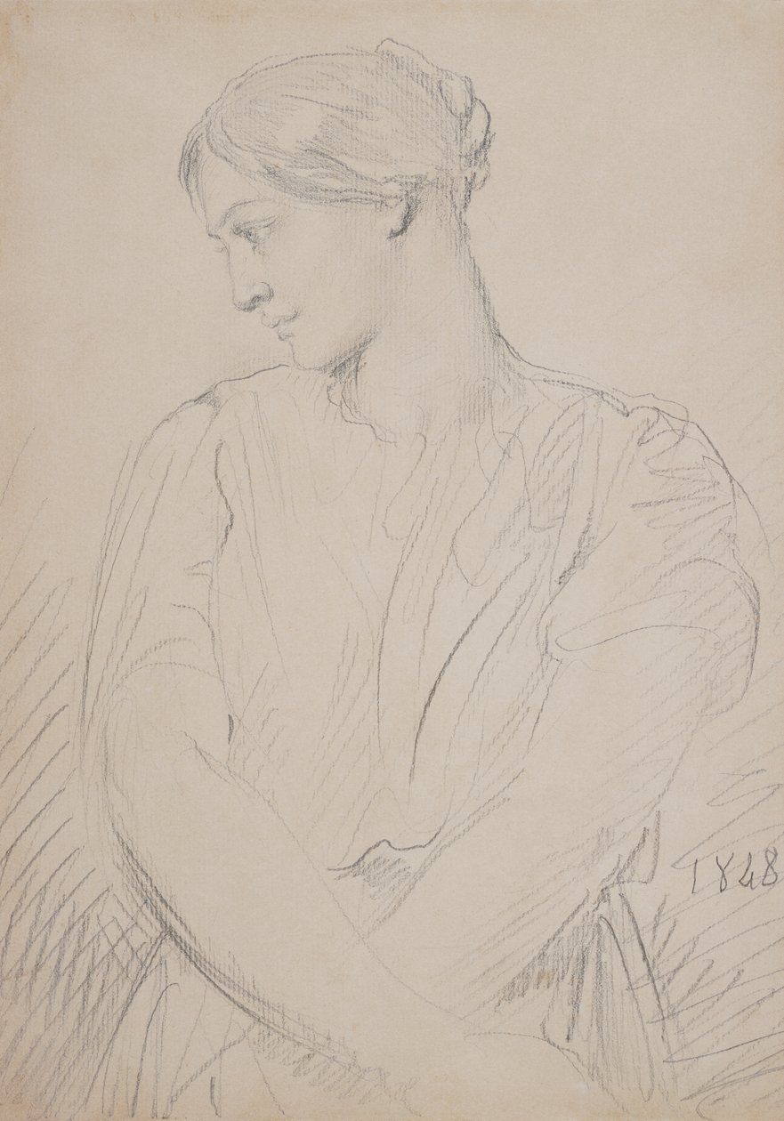 Alice Ozy, 1848 (grafitt på papir) av Théodore Chassériau
