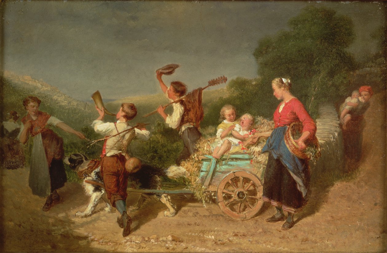 Barn med hundevogn av Theodore Gerard