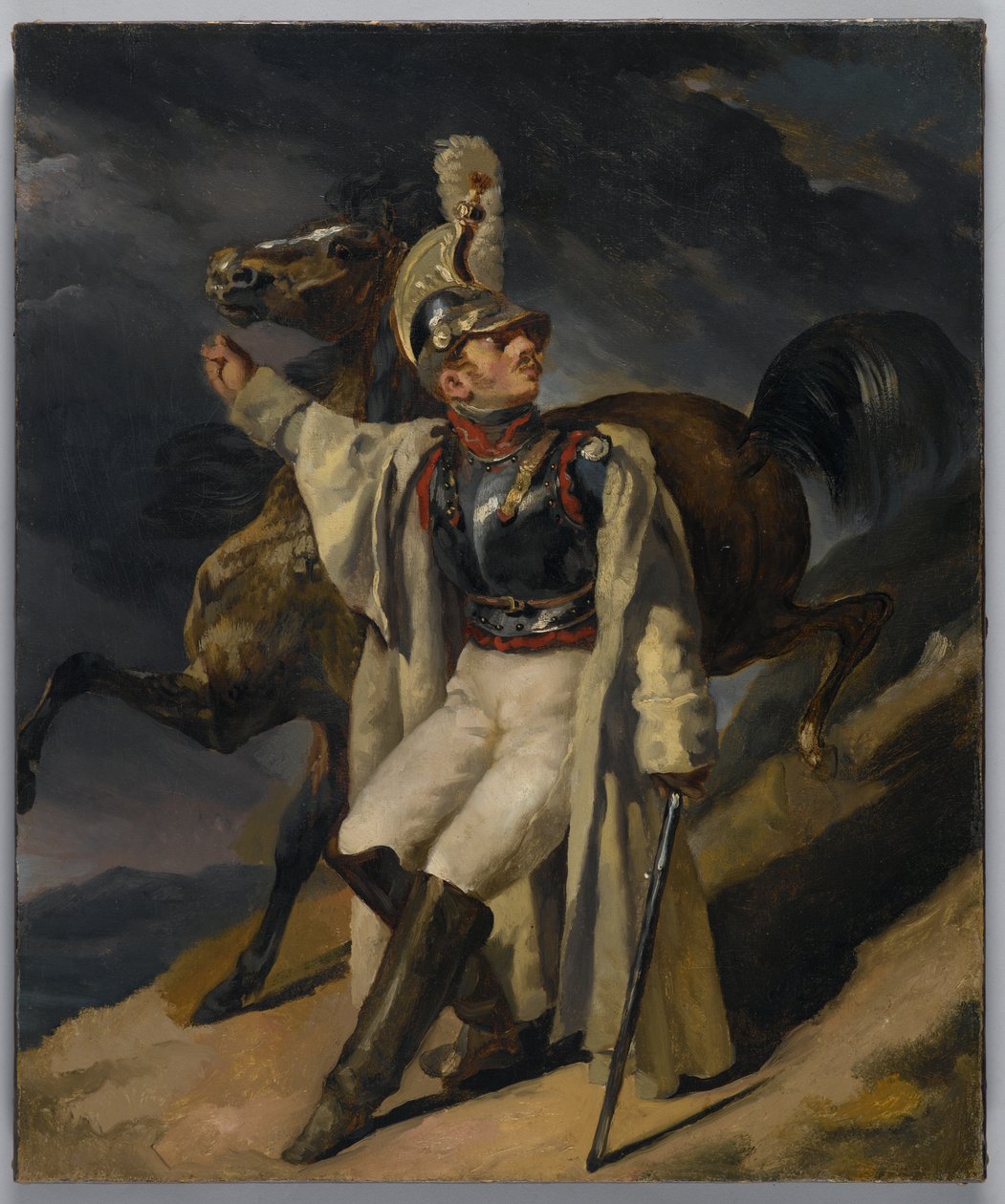 Studie for The Wounded Cuirassier, 1814 (se også 60407) av Theodore Gericault