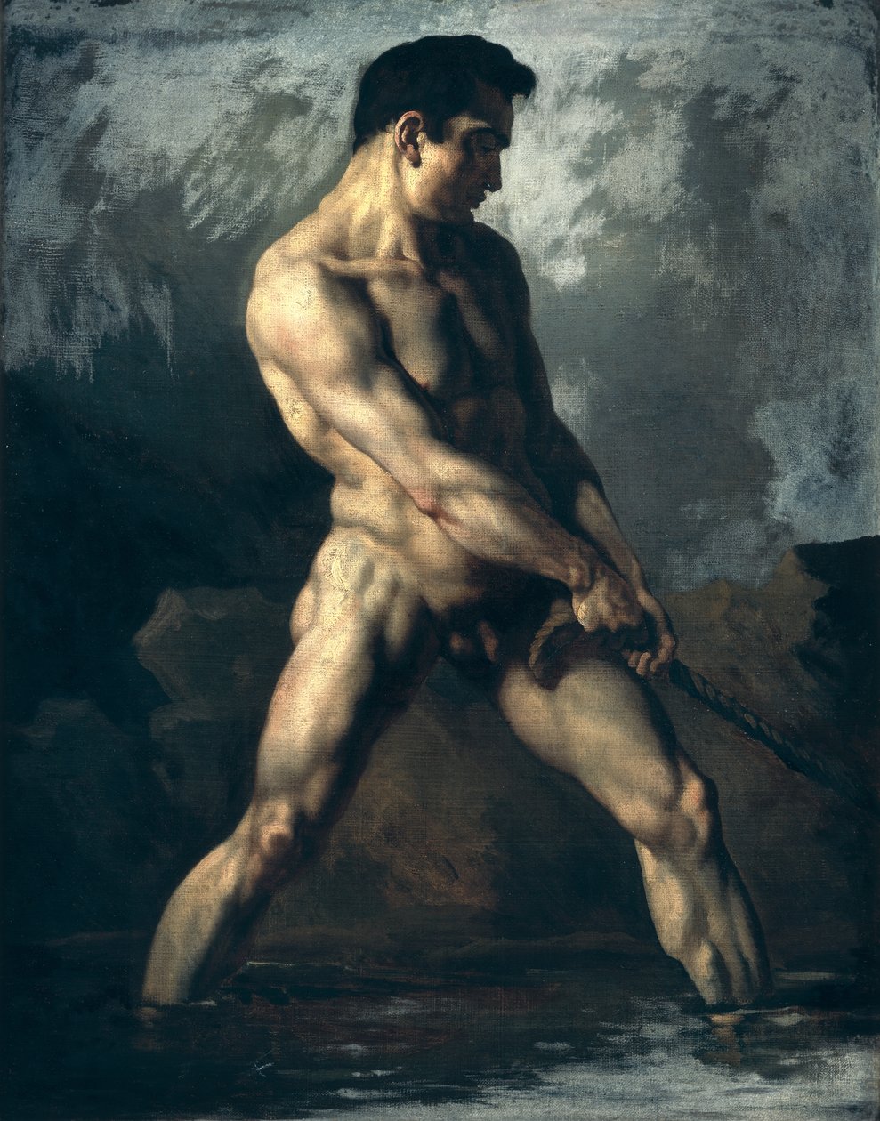 Studie av en naken mann av Theodore Gericault