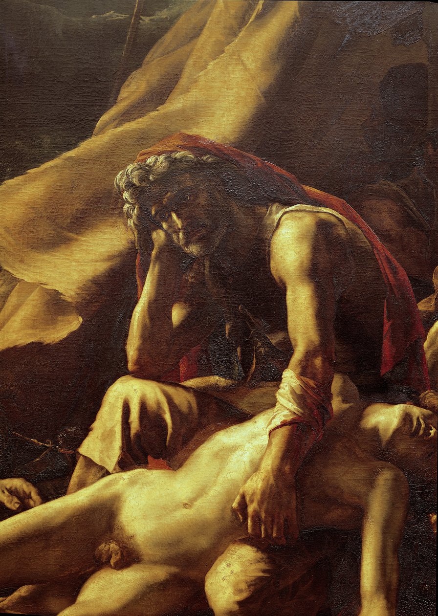 The Raft of the Medusa, detalj av en gammel mann, 1819 av Theodore Gericault