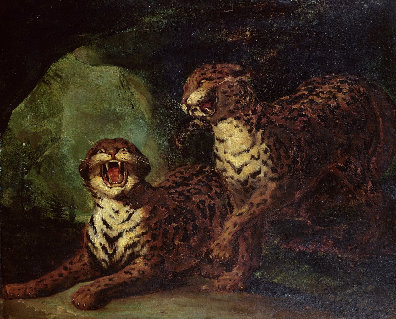 To leoparder, ca. 1820 av Theodore Gericault