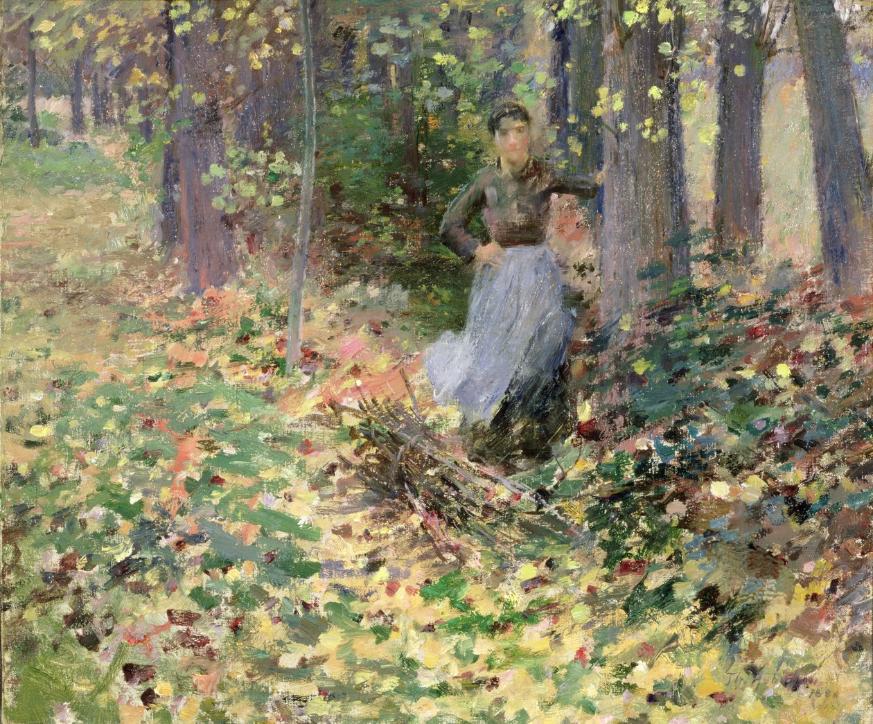 Høstsollys (i skogen) 1888 av Theodore Robinson