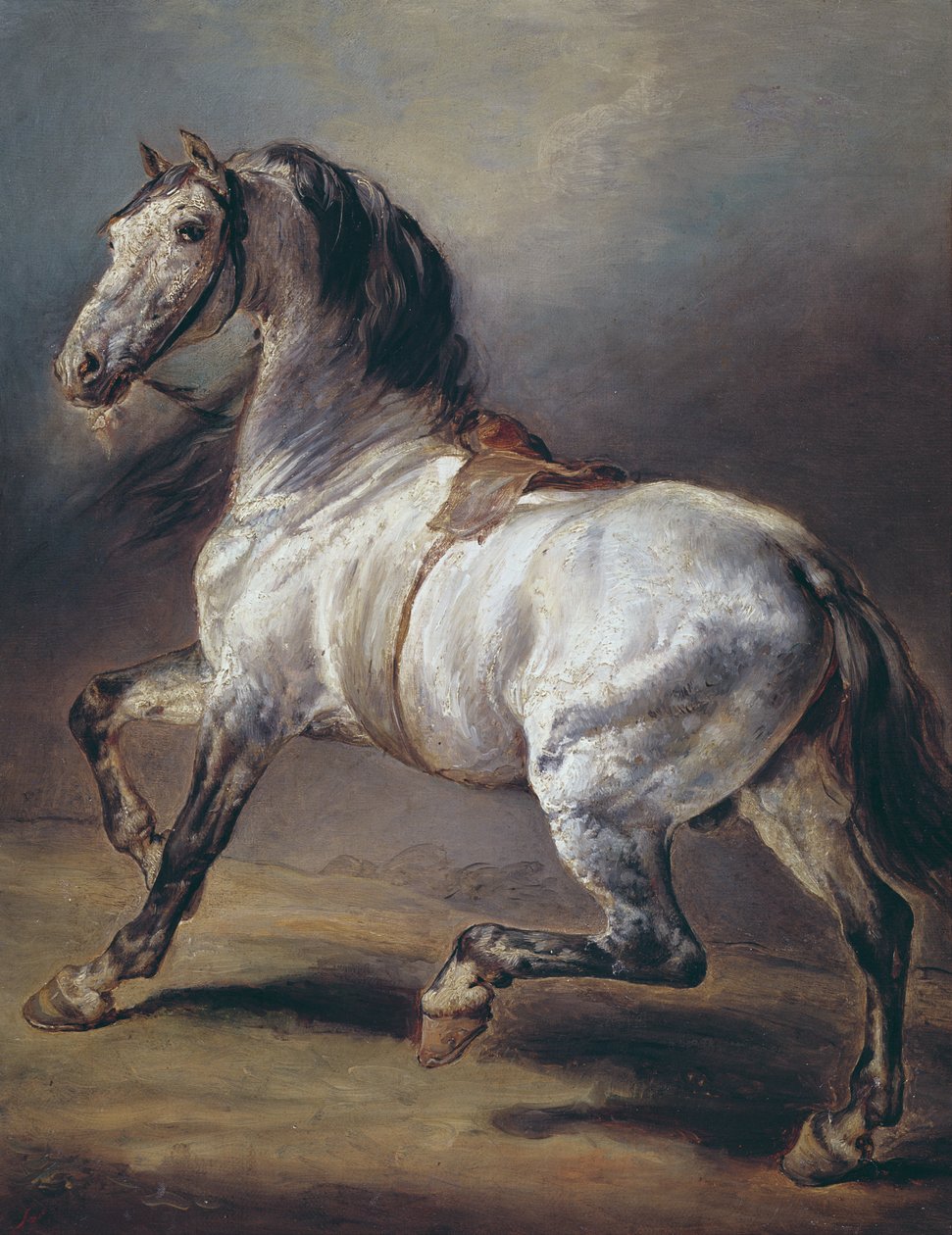 En studie av en hest av Theodore Gericault