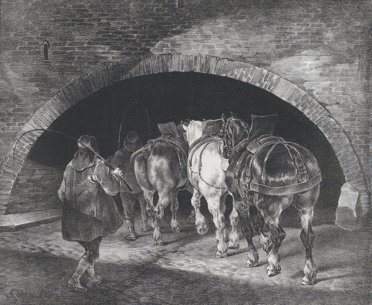 Inngang til Adelphi Wharf, 1821 av Theodore Gericault