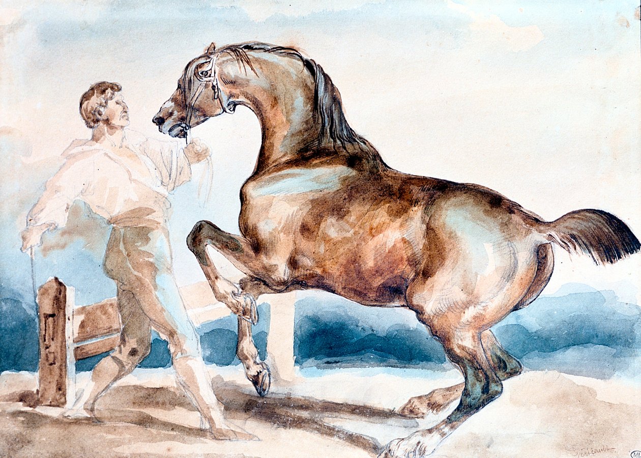 Le Dressage, tidlig på 1800-tallet. av Theodore Gericault