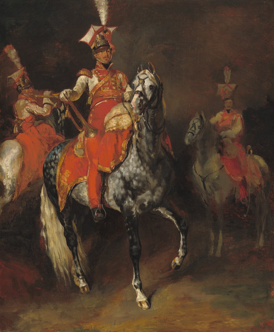 Monterte trompetister fra Napoleons keisergarde av Theodore Gericault