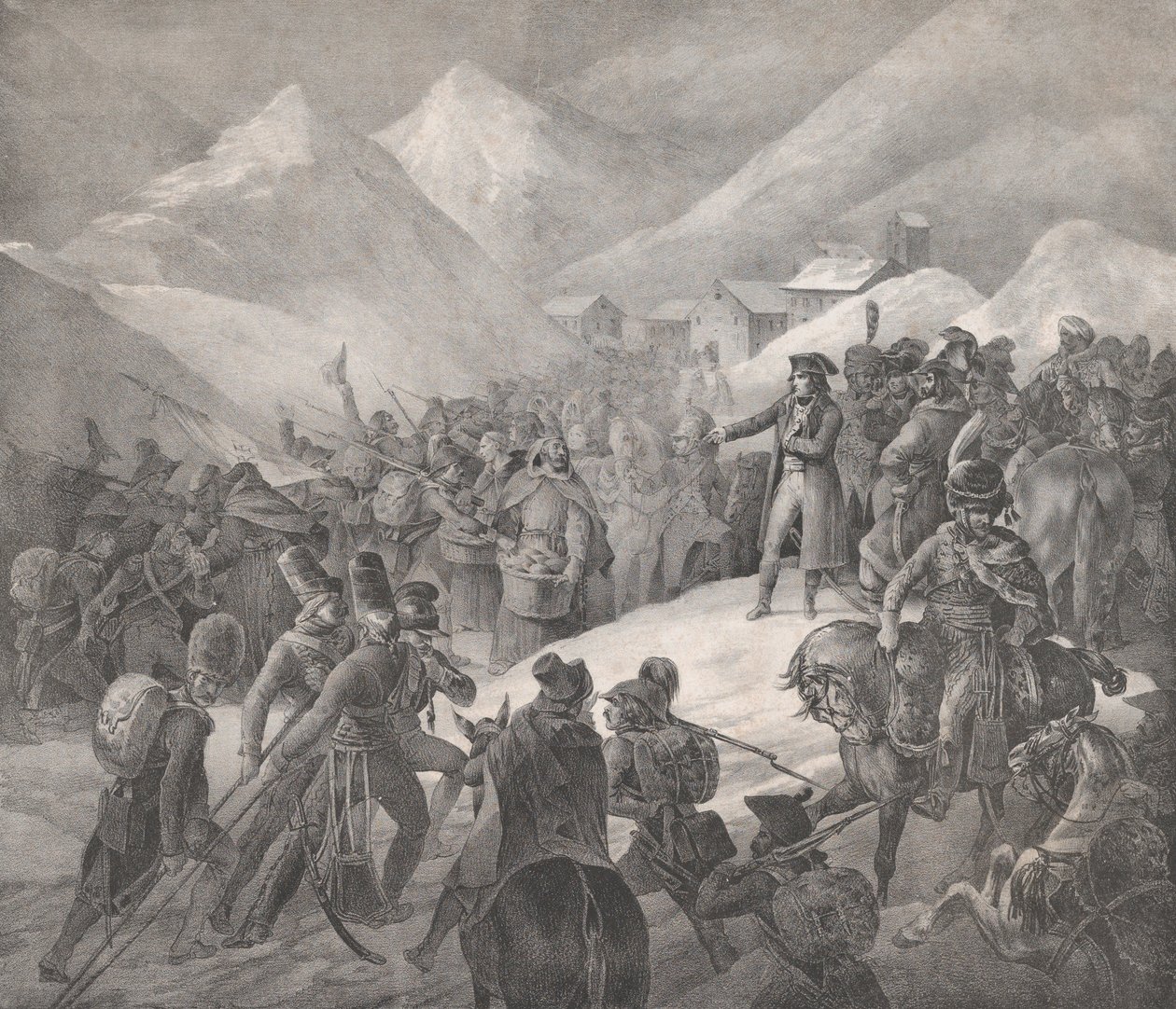Passasje gjennom fjellet Saint-Bernard, 1822. av Theodore Gericault