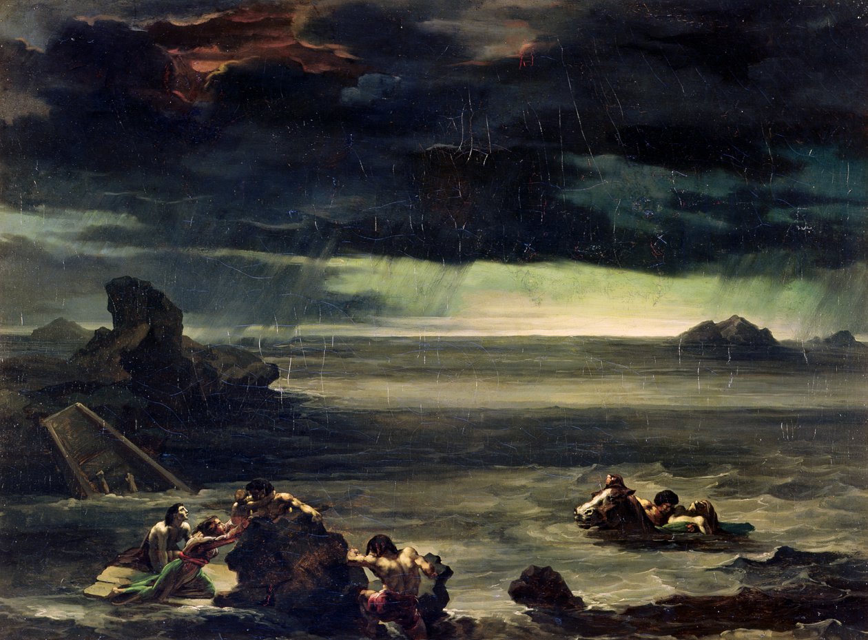 Syndflodens scene, 1818-20 av Theodore Gericault