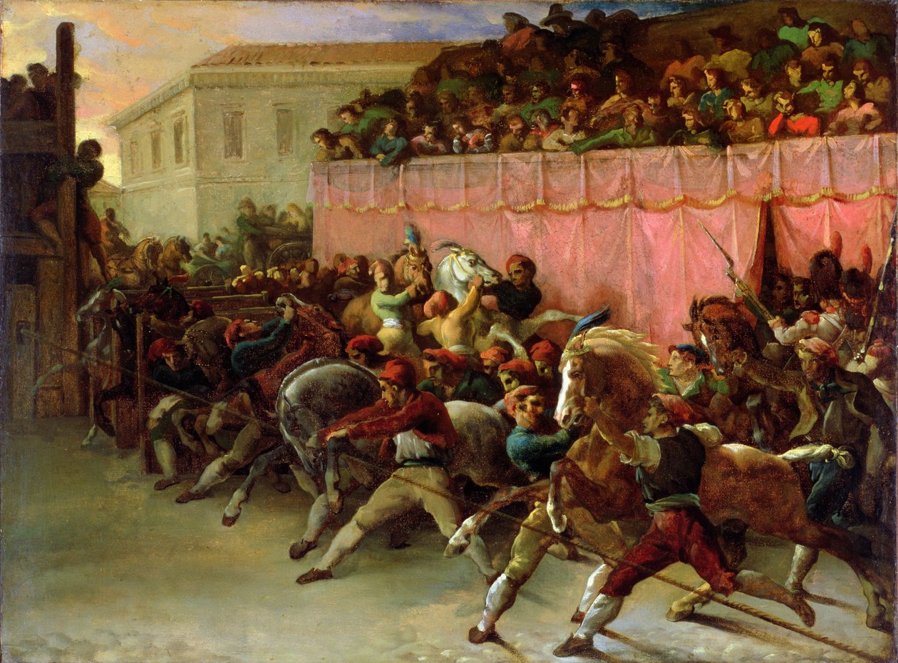 De rytterløse syklistene i Roma av Theodore Gericault