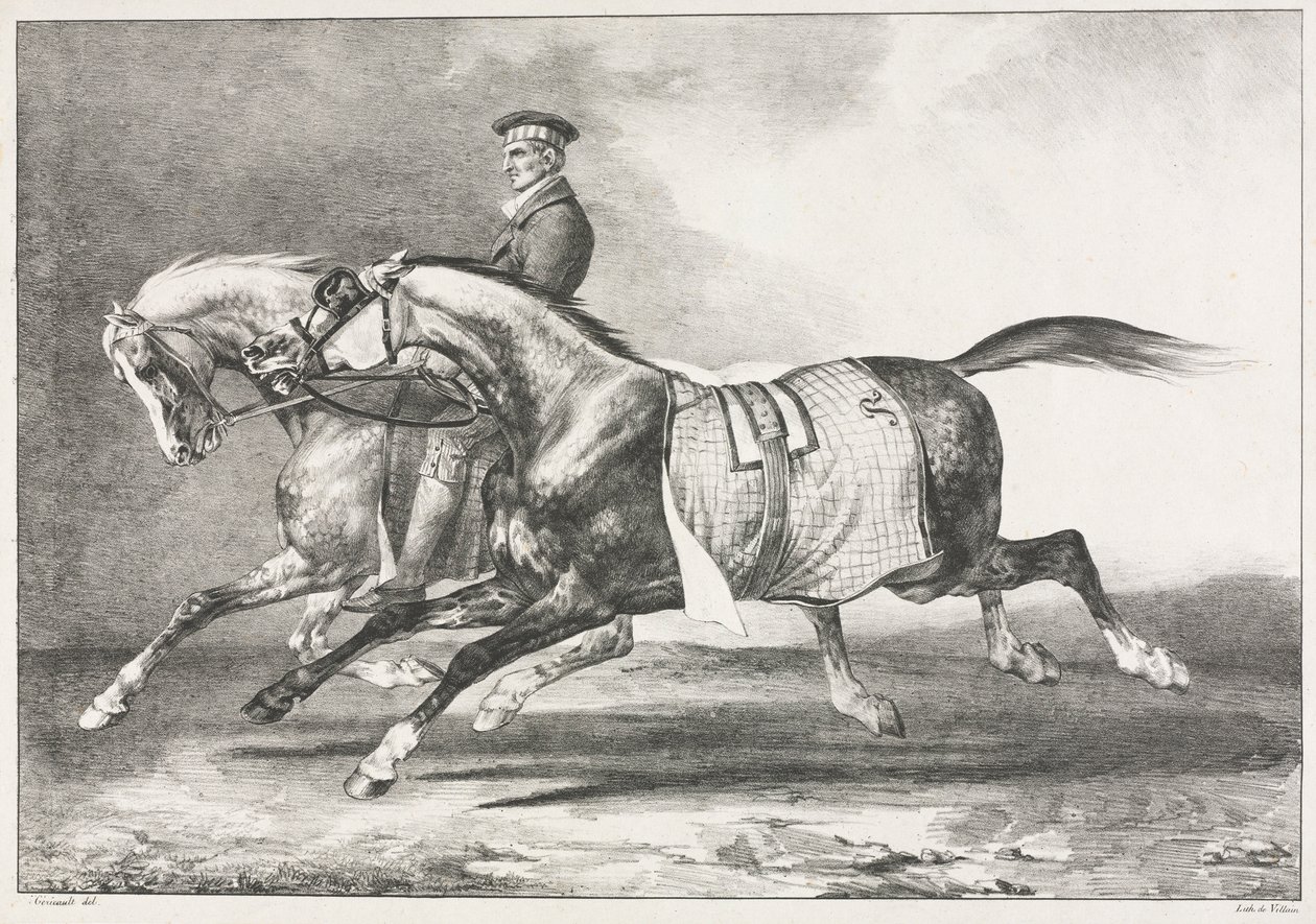 To sprakkete hester som trener, 1822. av Theodore Gericault