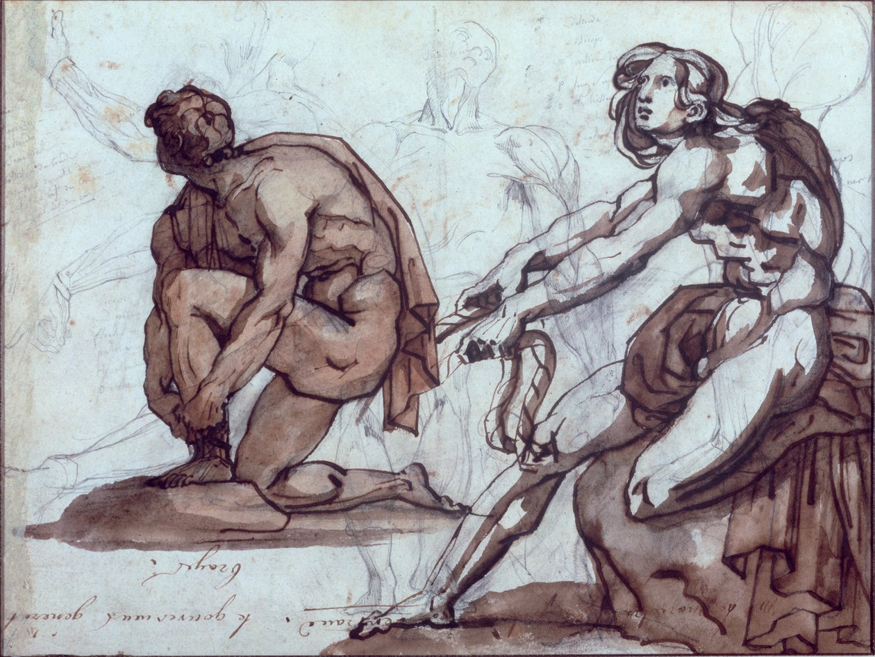 To nakenfigurer av Theodore Gericault