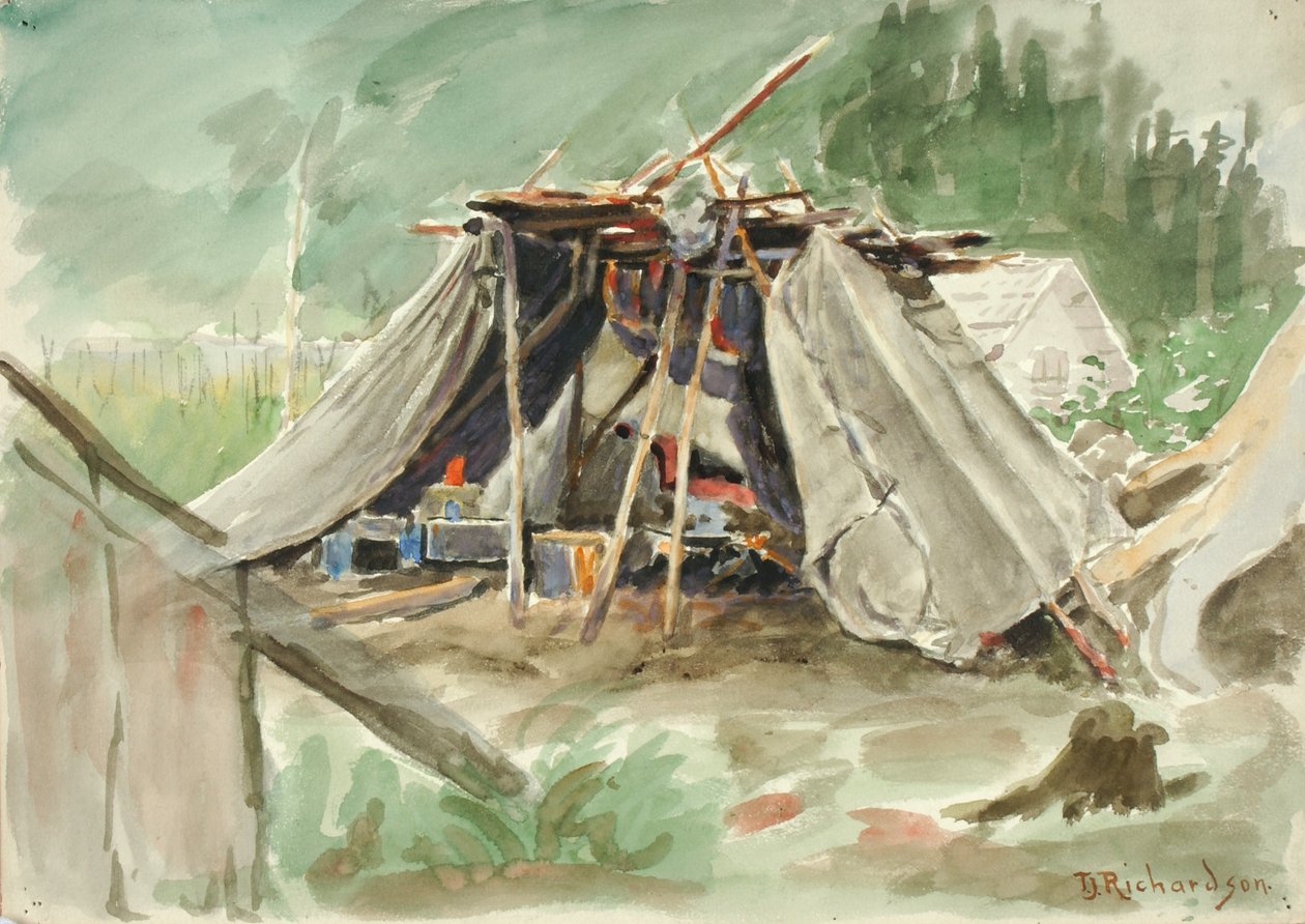 Indian Camp, Alaska, ca. 1880-1914. av Theodore J. Richardson