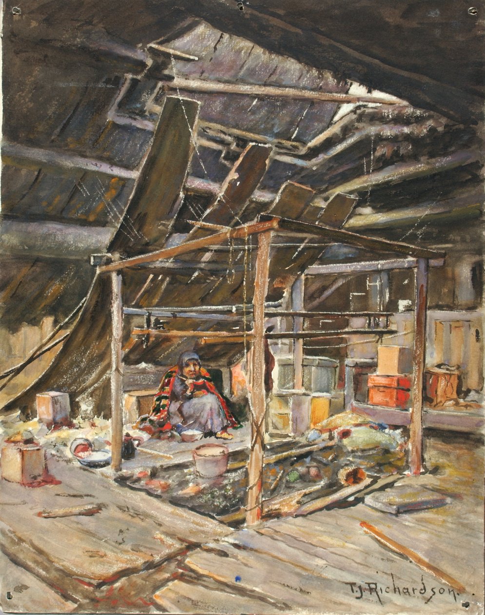 Innfødt interiør, ca. 1880-1914. av Theodore J. Richardson