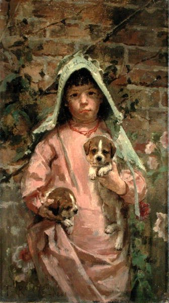 Jente med valper av Theodore Robinson