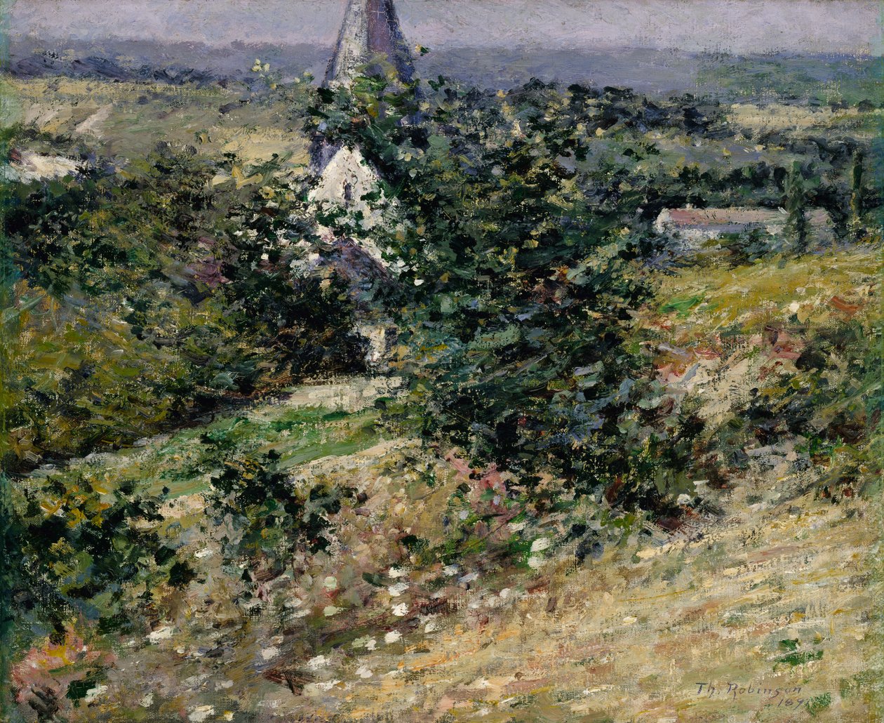 Den gamle kirken i Giverny, 1891. av Theodore Robinson
