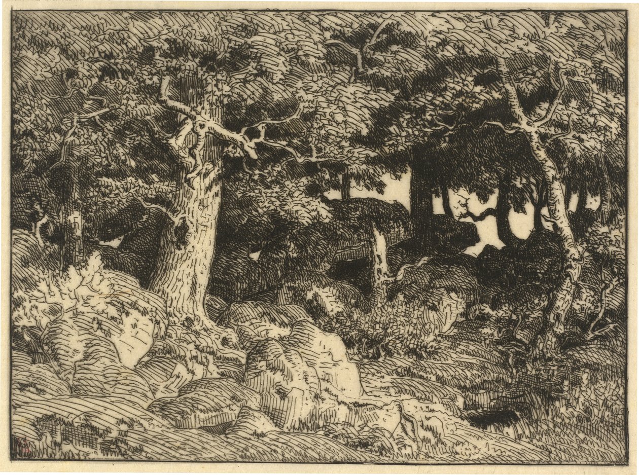 Chenes de Roche (Rock Oaks) av Theodore Rousseau