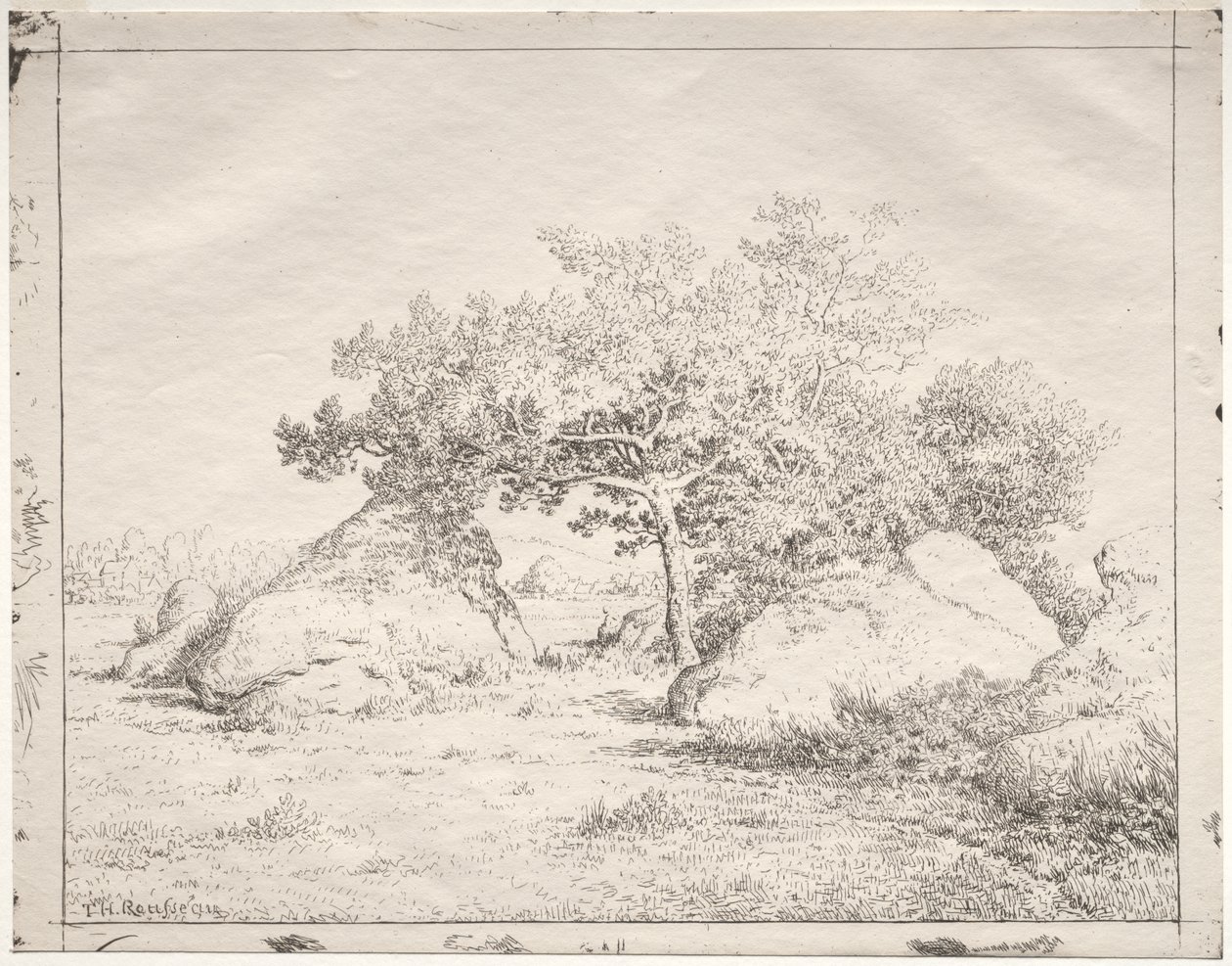 Kirsebærtre på Blau av Theodore Rousseau