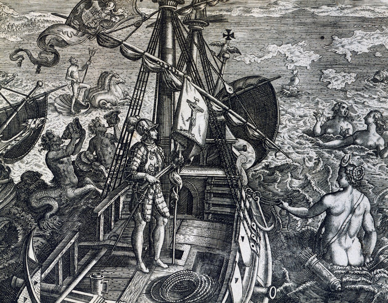 Christopher Columbus oppdager India av Theodore de Bry