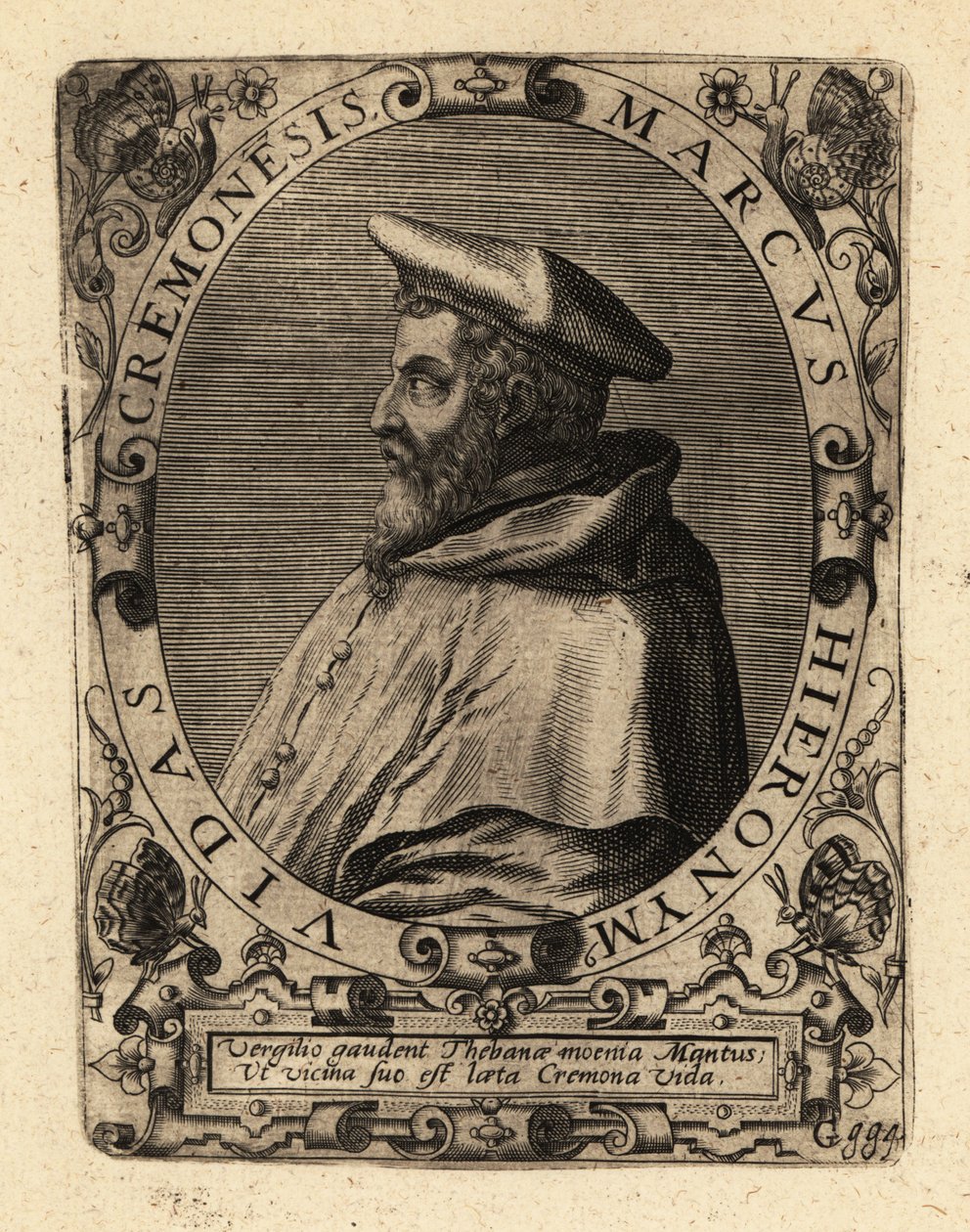 Marco Girolamo Vida , italiensk humanist. av Theodore de Bry