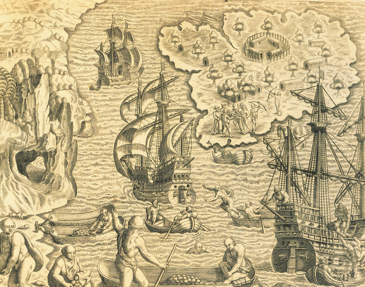 Perleøyene av Theodore de Bry