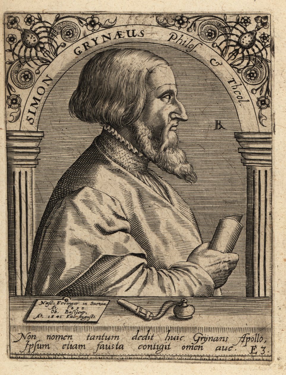 Simon Griner; 1493-1541, tysk lærd. av Theodore de Bry
