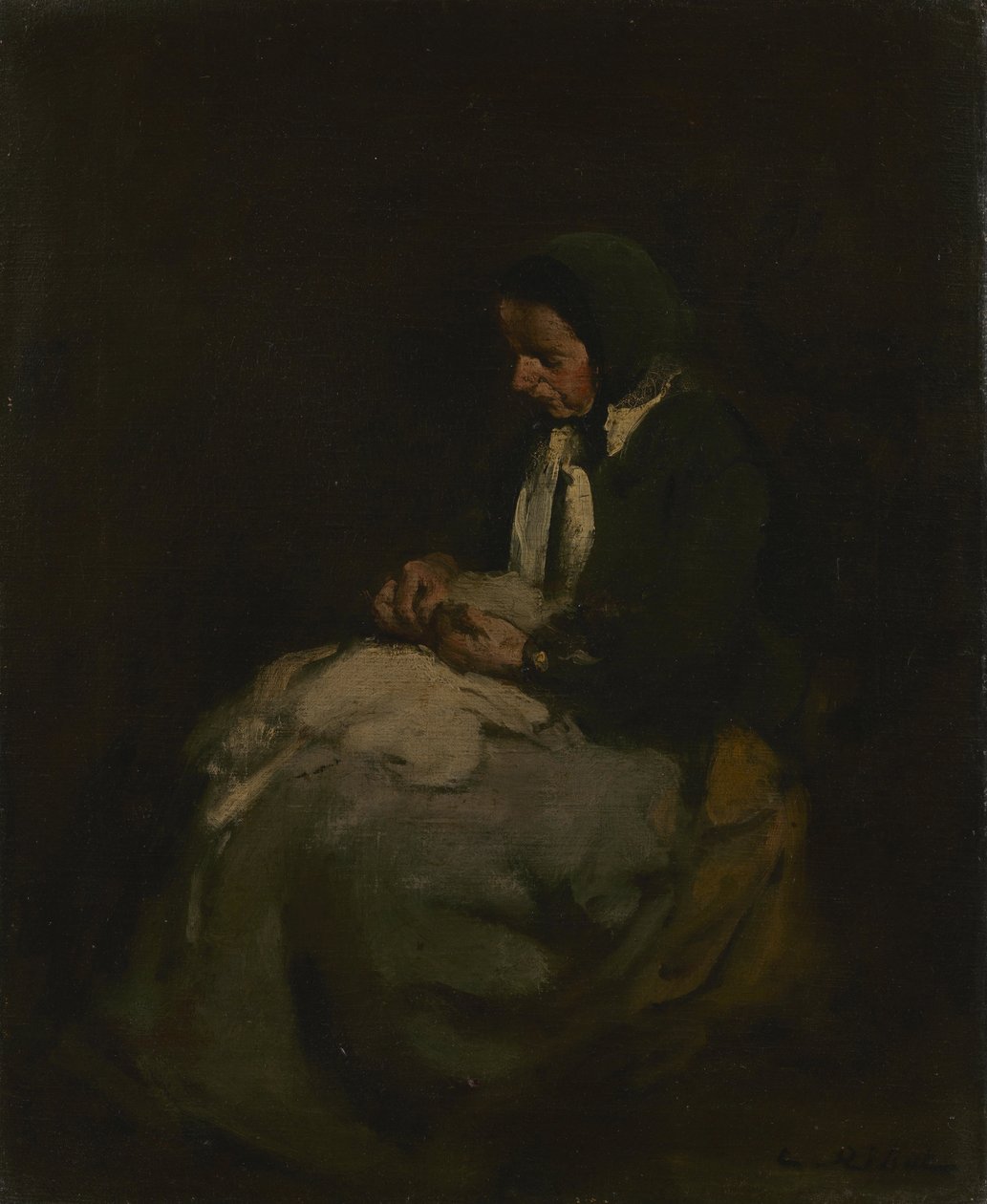 Kvinne som syr av Auguste Theodule Ribot